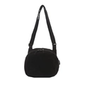 Bolso bandolera minimalista de pana negra con diseño de concha y correa ancha ajustable - Negro