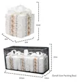 White Christmas gift box ornaments with lace and beads in 3-piece set, 8.5x6cm size - Small White