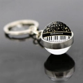 Porte-clés musical personnalisé avec le prénom Rebecca et motif de touches de piano - Style Clavier de Notes Dorées (JY007522-4)