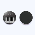 25mm Heart Piano Keys and Music Notes Magnetic Fridge Magnet with Glass Cabochon - Staff Piano Keys Style (JY007525-5)