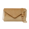 Elegante Champagner-Abendtasche mit glitzernden Strasssteinen und goldener Kette - Gold