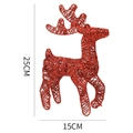 Detail of red glitter reindeer Christmas ornament with dimensions 25cm high and 15cm wide - 25cm / Red