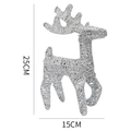 Silver glitter Christmas reindeer figurine detail showing 25cm height and 15cm width dimensions - 25cm / Silver