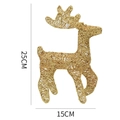 Detailed view of a 25cm golden glitter reindeer figurine with wire mesh texture - 25cm / Gold