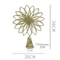 Golden glitter Christmas tree topper star with multi-layer petals and 26cm height - 20cm / Gold