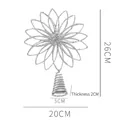 Silver glitter snowflake star tree topper with iron wire frame and spiral base - 20cm / Silver