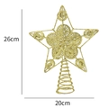 Goldener Glitzer-Weihnachtsstern mit Spiralmuster, 26cm Höhe für die Baumspitze - 20cm Stil / Gold