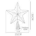 Silver hollow star Christmas tree topper with pearl beads and spring base, 25cm width - 25cm Bead Chain Tree Topper Star / Silver
