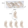 Disco ball style champagne Christmas stocking ornaments with white faux fur in a set - Christmas Sock Pendant / Champagne Gold