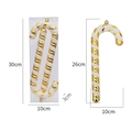 2-pack large gold and white striped candy cane Christmas ornaments 26cm hanging decor - Large Cane / Gold