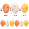 Easter daisy print eggs in orange white and yellow 6x4cm decorative gift pack - Daisy and Cosmos Pattern (042-6)