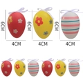 Set da 6 uova di Pasqua floreali con nastri e dimensioni di 6x4cm - Vedi La Pagina Dei Dettagli / 041-6