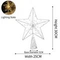 Silberner Weihnachtsstern aus Eisen mit LED-Lichtern und Perlen für die Baumspitze 30cm - 25cm Baumspitze Stern Mit Licht Und Perlen / Silber Mit Licht