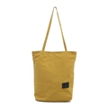 Minimalist yellow nylon crossbody bag with textured fabric and adjustable strap - Yellow