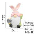 Easter gnome resin figurine with pink rabbit ears holding a Spring sign, 11cm height - 11cmx6cmx5cm / Pink Ear with SPRING Sign (T267B)