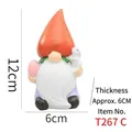 Easter gnome statue with carrot hat holding a pink egg and bunny rabbit 12cm resin gnome - 12cmx6cmx6cm / Carrot Hat Style (T267C)