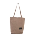 Minimalistische Umhängetasche aus Nylon in Dunkelbeige mit langem Gurt und Markenlogo - Khaki