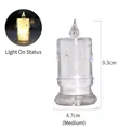 Medium size LED candle with sparkling finish and warm yellow flickering light effect - M