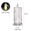Large LED star candle lamp with gold glitter inside and transparent plastic shell - L
