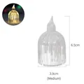 Medium size transparent birdcage LED candle light with 6.5cm height and warm glow - Medium