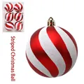 Set di 6 palline di Natale a strisce rosse e bianche con glitter e finitura satinata - Set Standard / Spirale Bianca e Rossa