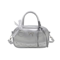 Sac bowling argenté style ballet avec dentelle et détails de breloques nœuds - Argenté