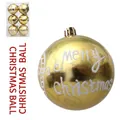 Set de 6 bolas de Navidad doradas con letras Merry Christmas y acabado brillante - Letra Dorada (s38)