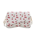 Frische weiße Sommertasche mit Kirschprint und gewelltem Boden Design - Weiß