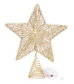 Detalle de estrella para árbol de Navidad dorada con purpurina y caja de batería - Dorado