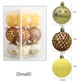 Set of 12 small Christmas ornaments featuring gold stars and red plaid patterns, 7cm height - 6BDCL12-H6 / 12 Pieces/Pack (6cm) / Gold