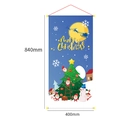 Christmas hanging banner with Santa and reindeer motifs, measuring 840mm by 400mm - Dark Blue Night Sky Reindeer Sleigh Style (3)