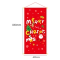 Red non-woven Christmas hanging flag with Santa and reindeer motifs, 840mm by 400mm - Red Classic Festive Elements Collection Style (4)