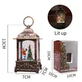 Lanterne de Noël en bronze vintage avec décor Père Noël et taille 13x7x7cm - Enfants et Arbre