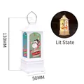 Farol de Navidad blanco con motivos de muñeco de nieve y luz LED cálida decorativa - Lindo Muñeco de Nieve Blanco / Blanco