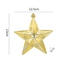 Goldener Stern-Weihnachtsschmuck mit Glitzer-Details, Größe 12,5x13x3 cm - Gold
