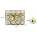 Set van 12 gouden kerstballen van 8cm met glitterstrepen en glanzende afwerking - 8cm / Goud