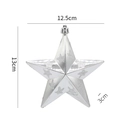 Silberner Weihnachtsstern mit Glitzermuster und Größenangaben in 13cm für den Baum - Silber