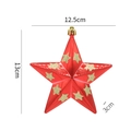 Roter Weihnachtsstern mit Goldglitzer, 13 cm groß, für festliche Christbaumdekorationen - Rot