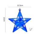 Blauer galvanisierter Weihnachtsstern mit silbernen Glitzermustern, 13 cm Größe - Blau