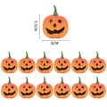 Set of mini orange foam Halloween pumpkins with funny faces, size 6cm x 5.5cm - 5.5x6cm / Set of 12 / Yellow