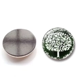 25mm Tree of Life magnetic fridge magnet with green glass dome and black magnetic base - Forest Green Tree of Life Style (BXT2383-4)