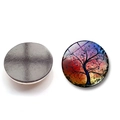 Magnetic glass fridge magnet with colorful Tree of Life art design in 25mm round shape - Colorful Artistic Tree of Life Style (BXT2383-7)