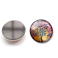 25mm Tree of Life magnetic glass fridge magnet with blue and gold artistic patterns - Blue Gold Intertwined Tree of Life Style (BXT2383-8)