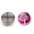 Pink Tree of Life glass fridge magnet with magnetic back for whiteboard decor - Soft Pink Purple Tree of Life Style (BXT2383-9)