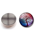 25mm Tree of Life glass magnet with colorful artistic patterns and magnetic backing - Dreamy Painted Tree of Life Style (BXT2383-10)