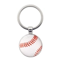 Llavero de béisbol con patrón de bola blanca y costuras rojas en colgante redondo - Estilo Béisbol (JY007724-5)