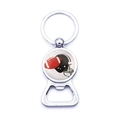 Zinc alloy keychain bottle opener with American football and helmet graphic charm - Football and Helmet Style (JY007723-7)