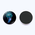 25mm Ocean Jellyfish glass fridge magnet with magnetic back for whiteboard decor - Deep Blue Jellyfish Style (JY007726-4)