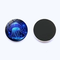Pair of 25mm colorful jellyfish crystal glass magnets showing front and back view - Jellyfish Style 8 (JY007726-8) / 25mm