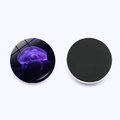 25mm crystal glass fridge magnet featuring a vibrant purple jellyfish on a magnetic base - Jellyfish Style 11 (JY007726-11) / 25mm